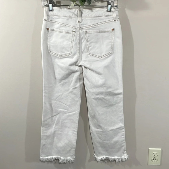 NWOT INC International Concepts Denim Jeans High Rise Wide Leg Crop Raw … - Picture 5 of 16